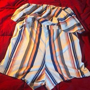 Striped sleeveless romper